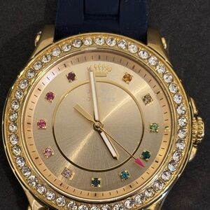 Juicy Couture Gold and Navy Watch with Crystal Accents